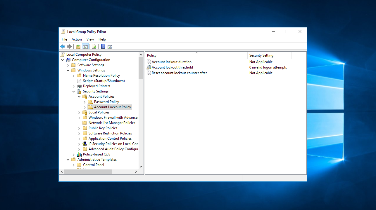 Account Lockout Policy