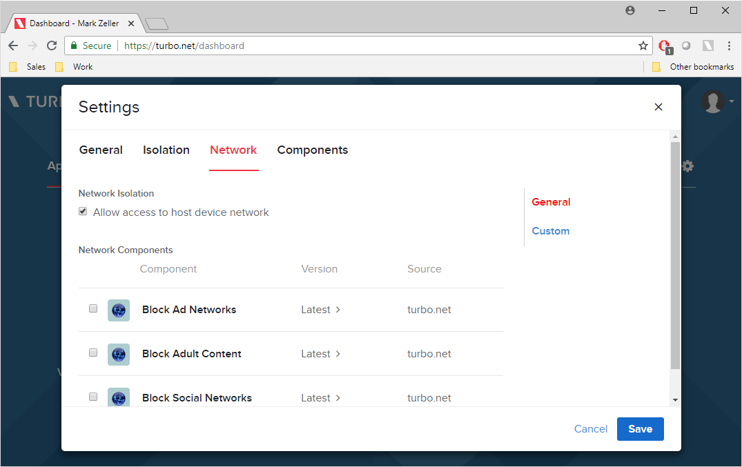 Studio ad blocking networking components