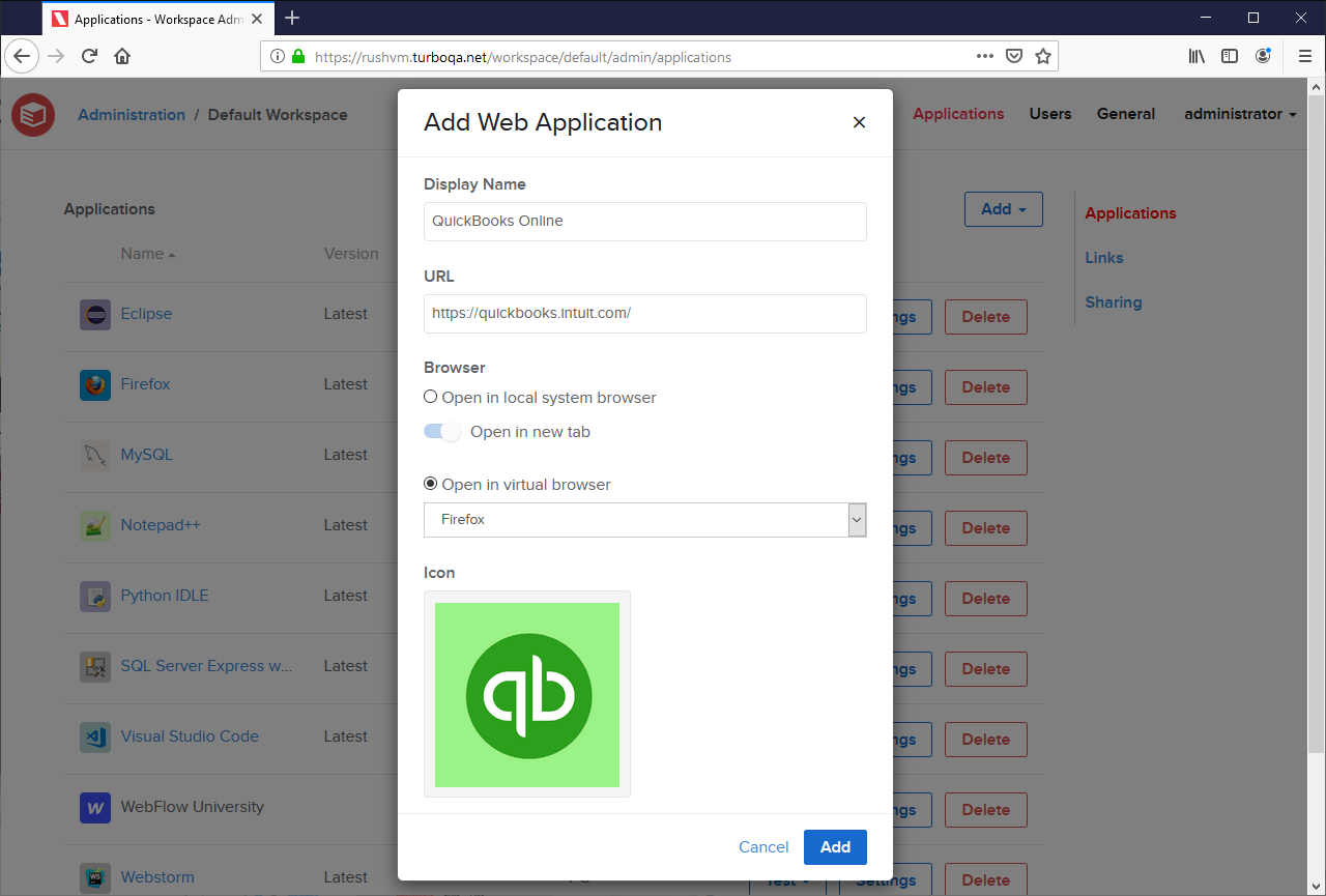 Add Web Application