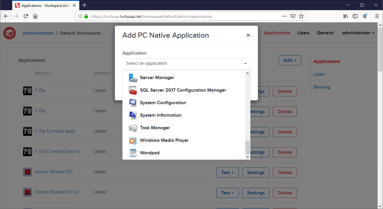 Add PC Native Application