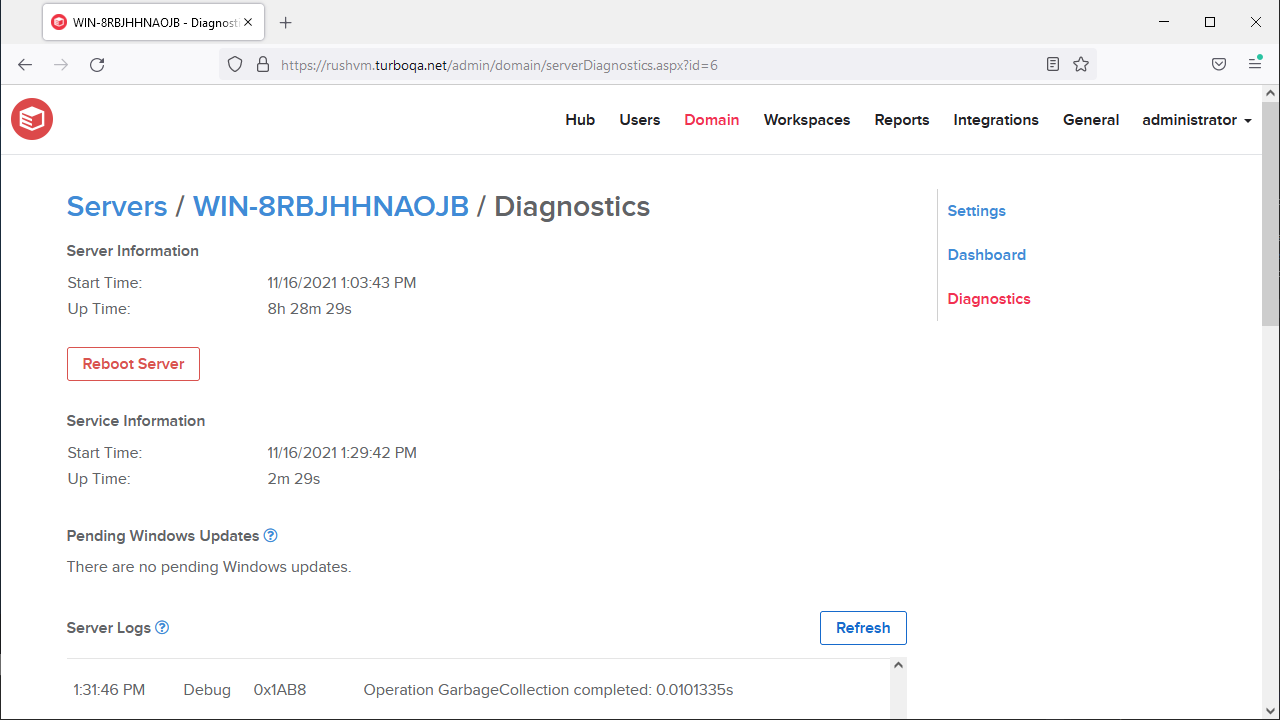 Server Diagnostics