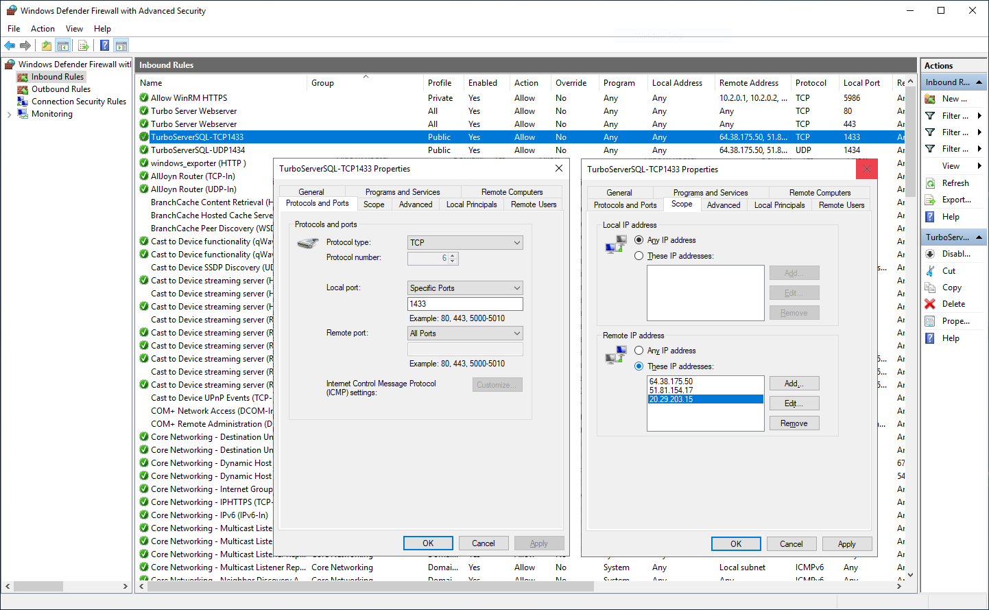 Allow-Database-Ports-On-Portal