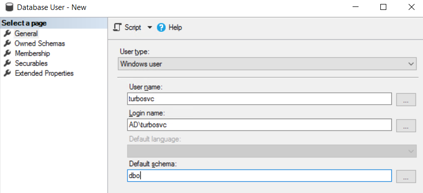 Server setup DB Windows users