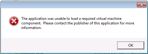 Studio error loading virtual machine component