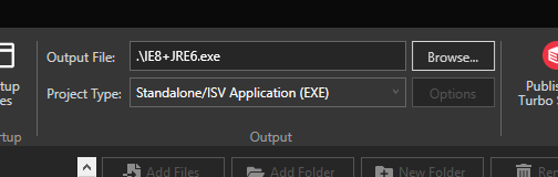 Turbo Studio Import IE Output Options