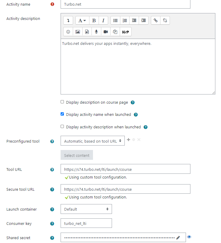 Moodle InstrConfig