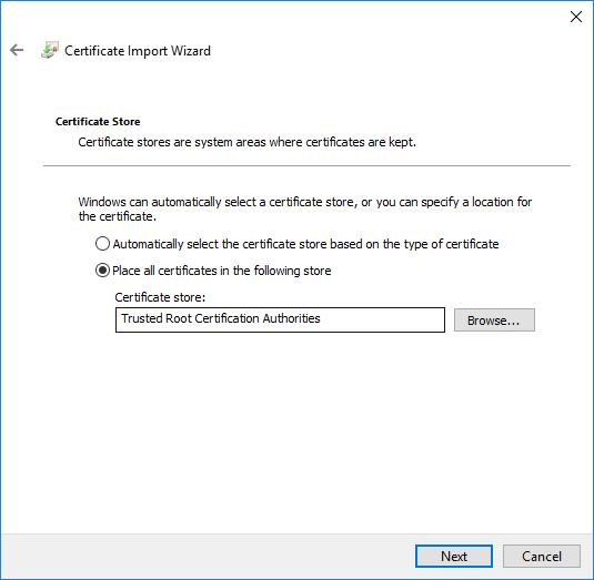 Okta 17 Certificate Import Wizard Certificate Store