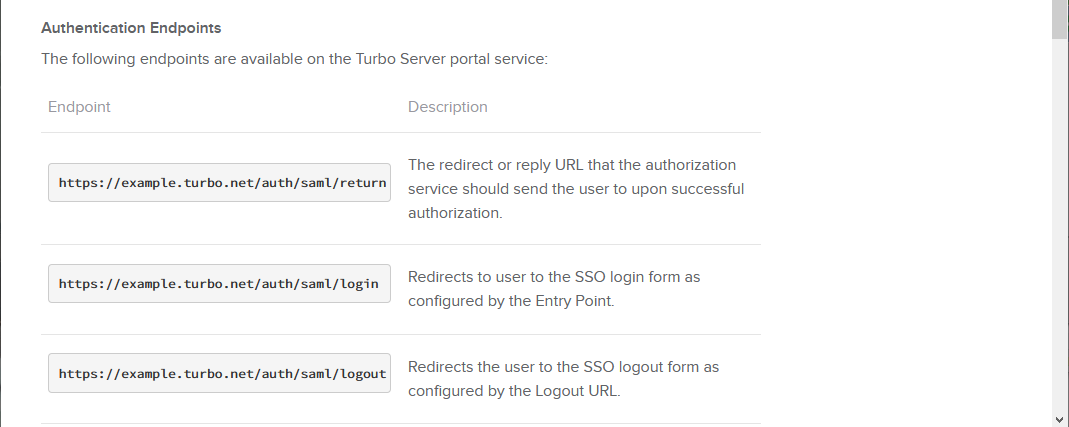 Okta 5 Turbo Server Endpoints