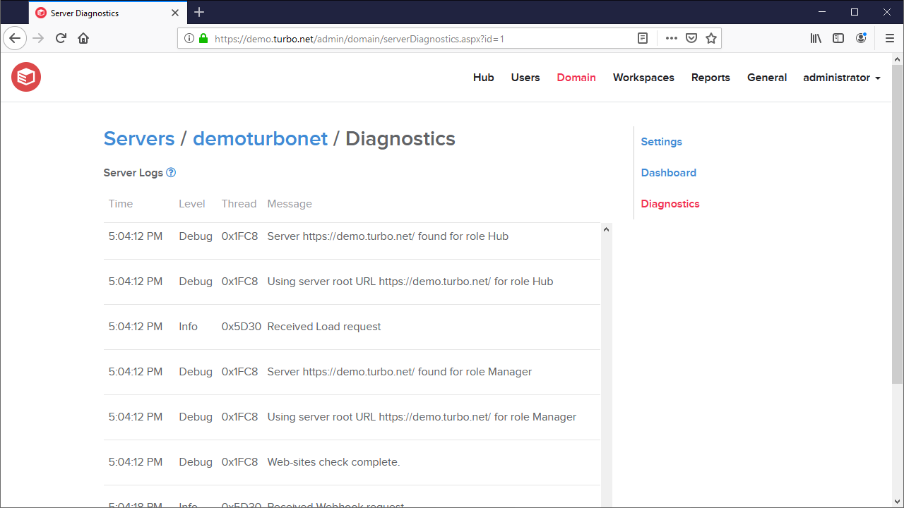 Server Diagnostics