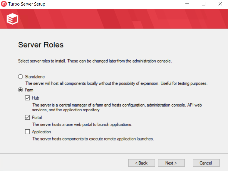 Server setup roles