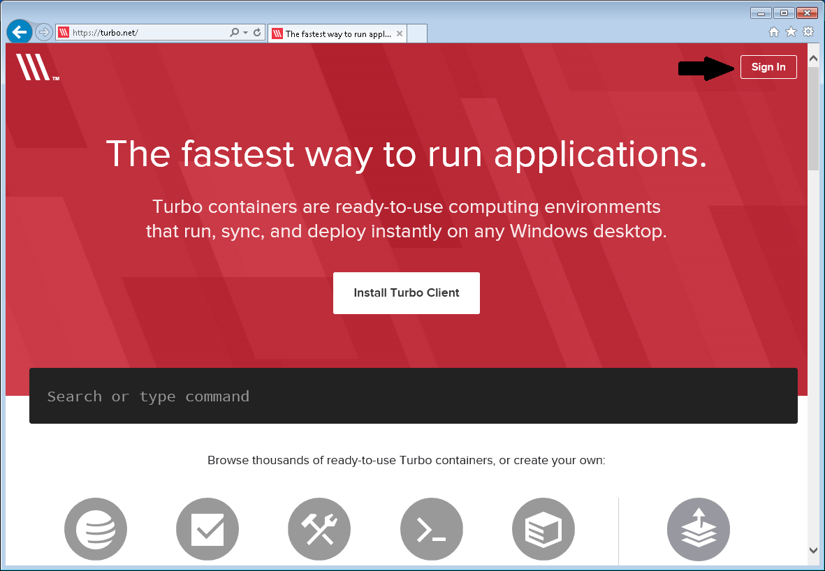 Turbo.net sign in