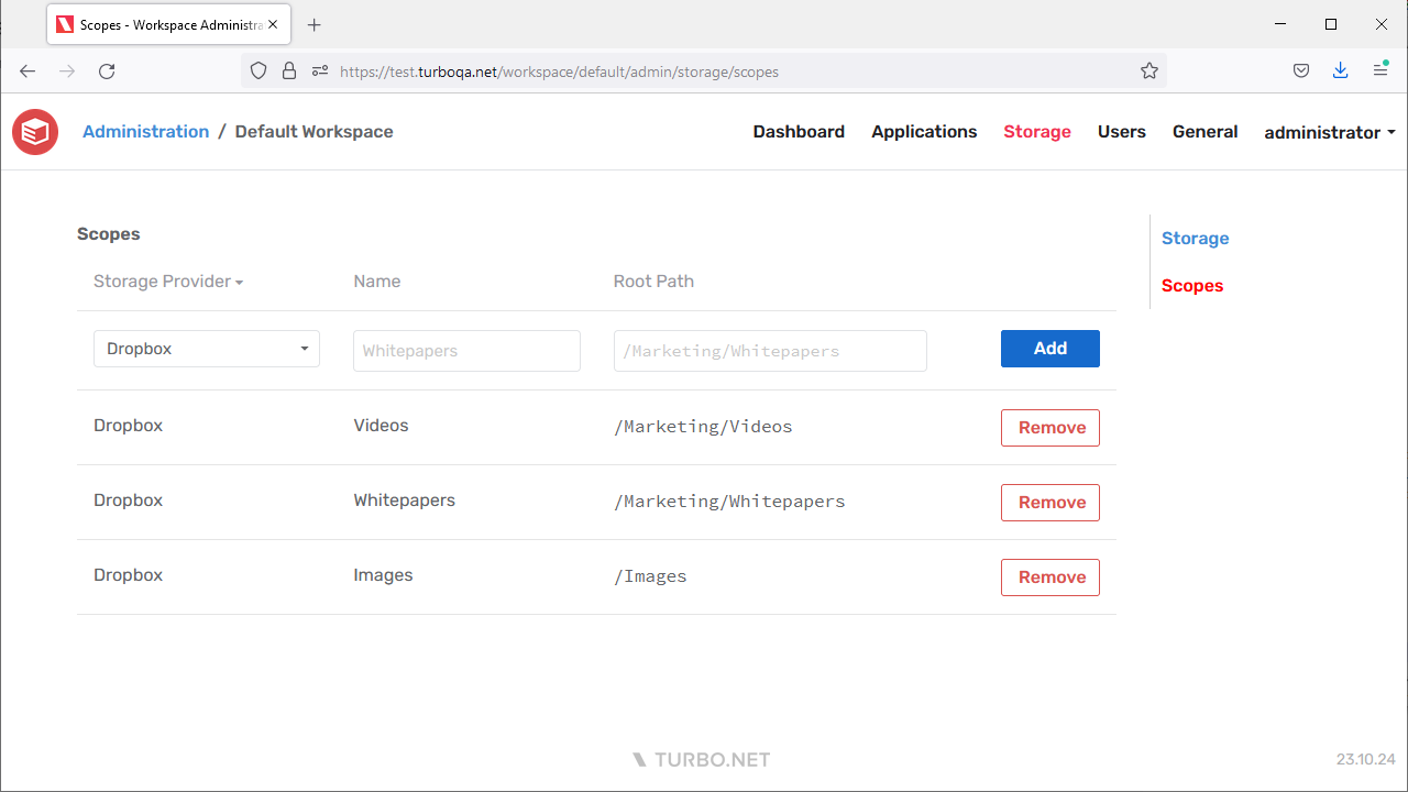 Workspace Storage Scopes